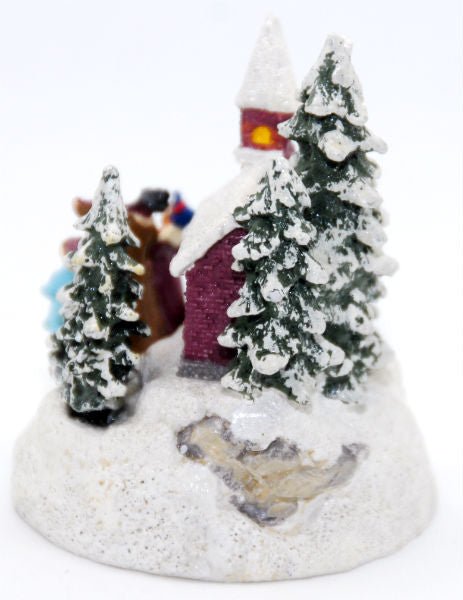 Modell für 3D-Schneekugel Nostalgische Musikanten im verschneiten Wald - Schneekugelhaus