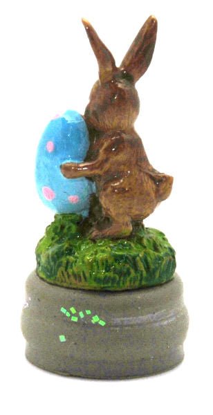 Modell für 3D-Schneekugel - Osterhase mit blauem Ei - Schneekugelhaus