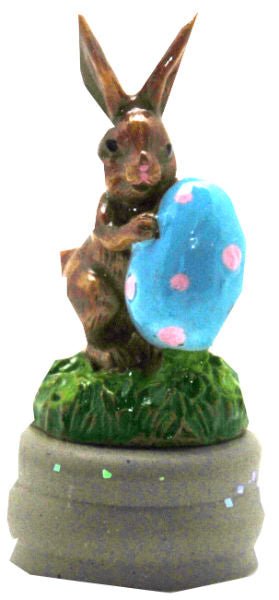 Modell für 3D-Schneekugel - Osterhase mit blauem Ei - Schneekugelhaus