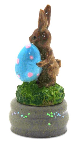 Modell für 3D-Schneekugel - Osterhase mit blauem Ei - Schneekugelhaus