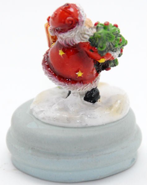 Modell für 3D-Schneekugel - Santa mit Geschenk und Tannenbaum - Schneekugelhaus