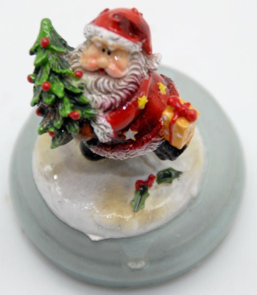 Modell für 3D-Schneekugel - Santa mit Geschenk und Tannenbaum - Schneekugelhaus