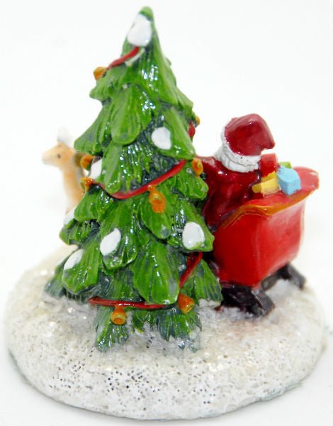 Modell für 3D-Schneekugel - Santa mit Rentier - Schneekugelhaus