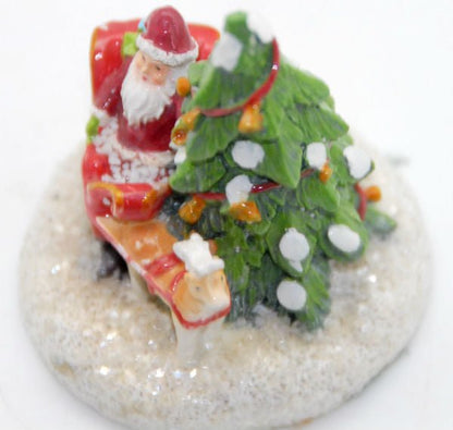 Modell für 3D-Schneekugel - Santa mit Rentier - Schneekugelhaus