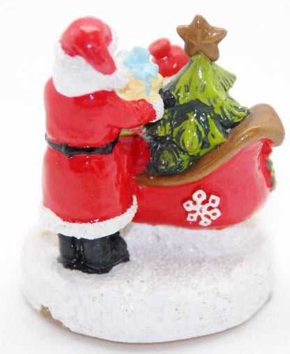 Modell für 3D-Schneekugel - Santa mit Schlitten und Kind - Schneekugelhaus