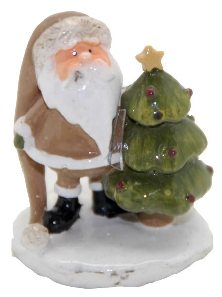 Modell für 3D-Schneekugel - Santa mit Tannenbaum - Schneekugelhaus