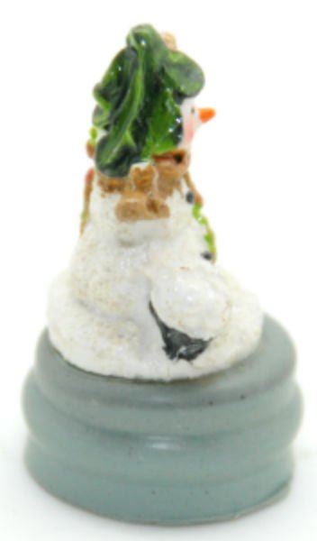 Modell für 3D-Schneekugel - Schneemann mit Besen - Schneekugelhaus