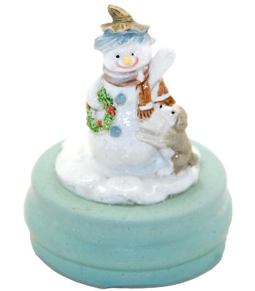 Modell für 3D-Schneekugel - Schneemann mit Hund - Schneekugelhaus