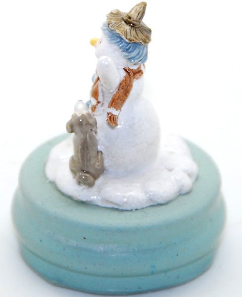 Modell für 3D-Schneekugel - Schneemann mit Hund - Schneekugelhaus
