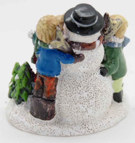Modell für 3D-Schneekugel - Schneemann mit Kinden - Schneekugelhaus