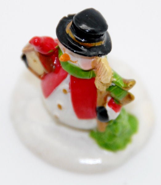 Modell für 3D-Schneekugel - Schneemann mit Vogelhäuschen und Besen - Schneekugelhaus