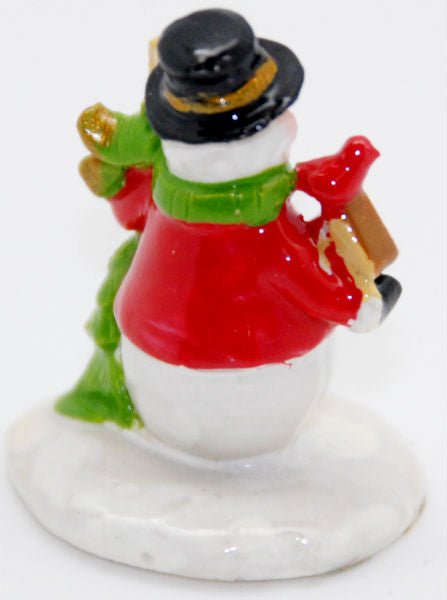 Modell für 3D-Schneekugel - Schneemann mit Vogelhäuschen und Besen - Schneekugelhaus