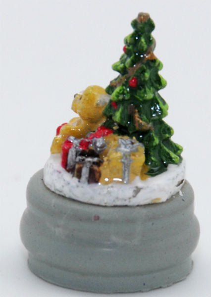 Modell für 3D-Schneekugel - Teddy mit Geschenken - Schneekugelhaus