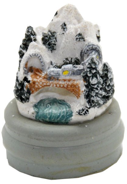 Modell für 3D-Schneekugel - verschneite Zugbrücke - klein - Schneekugelhaus