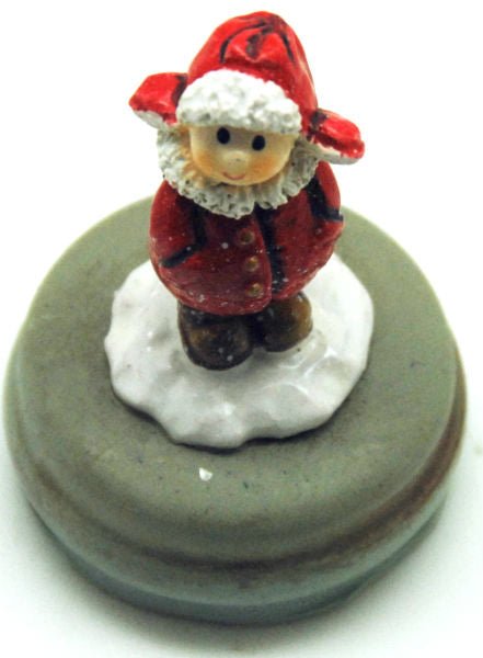Modell für 3D-Schneekugel - Winterkind in Rot - Schneekugelhaus