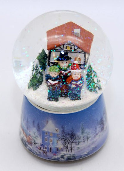 Nostalgie-Schneekugel Adventssinger in Winterlandschaft mit Musikspieluhr Stille Nacht - Heilige Nacht - Schneekugelhaus