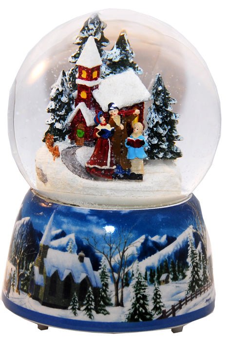 Romantischer Wintersparziergang mit Spieluhr - Schneekugelhaus