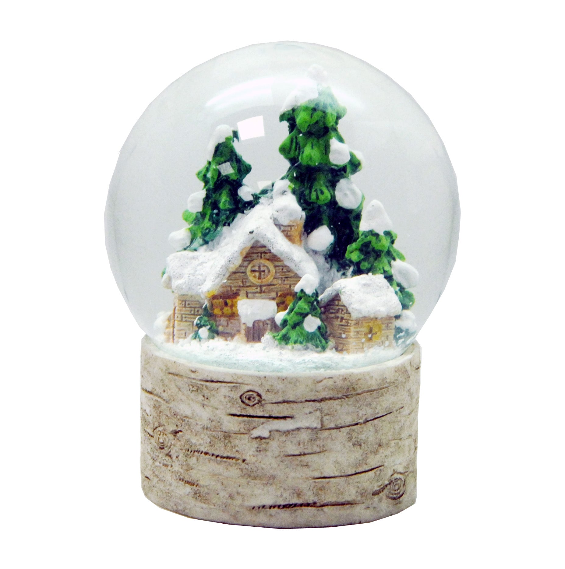 Schneekugel Hüttenzauber verschneite Berghütte auf Holzsockel "Country-Line" 10 cm Durchmesser - Schneekugelhaus