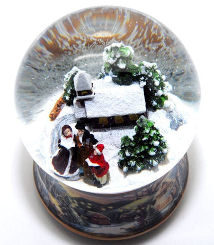 Schneekugel Romantischer Winterspaziergang mit Spieluhr - Schneekugelhaus
