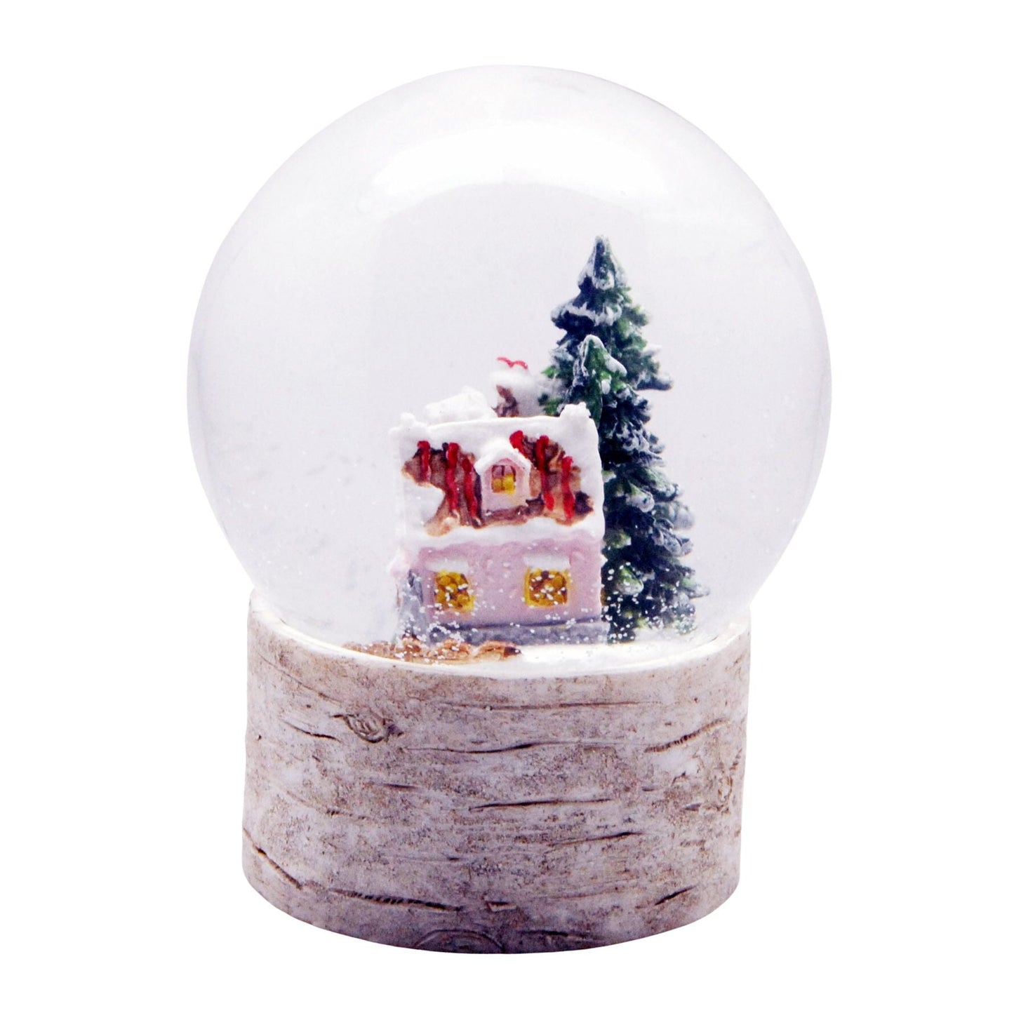 Schneekugel Zuckerbäckerhaus im Winterwald auf Holzsockel "Country-Line" 10 cm Durchmesser - Schneekugelhaus
