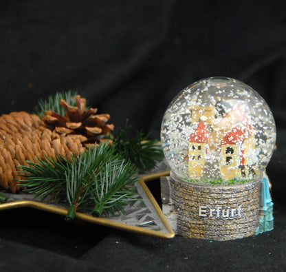 Souvenir Schneekugel Erfurt Krämerbrücke - Luftblase - Schneekugelhaus
