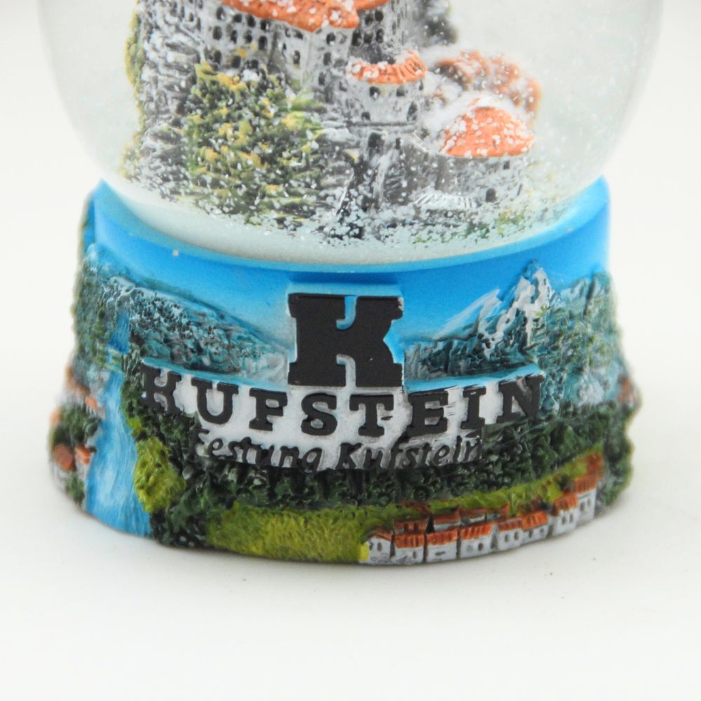 Souvenir Schneekugel Kufstein mit Festung Kufstein und Kufsteiner Land - Schneekugelhaus