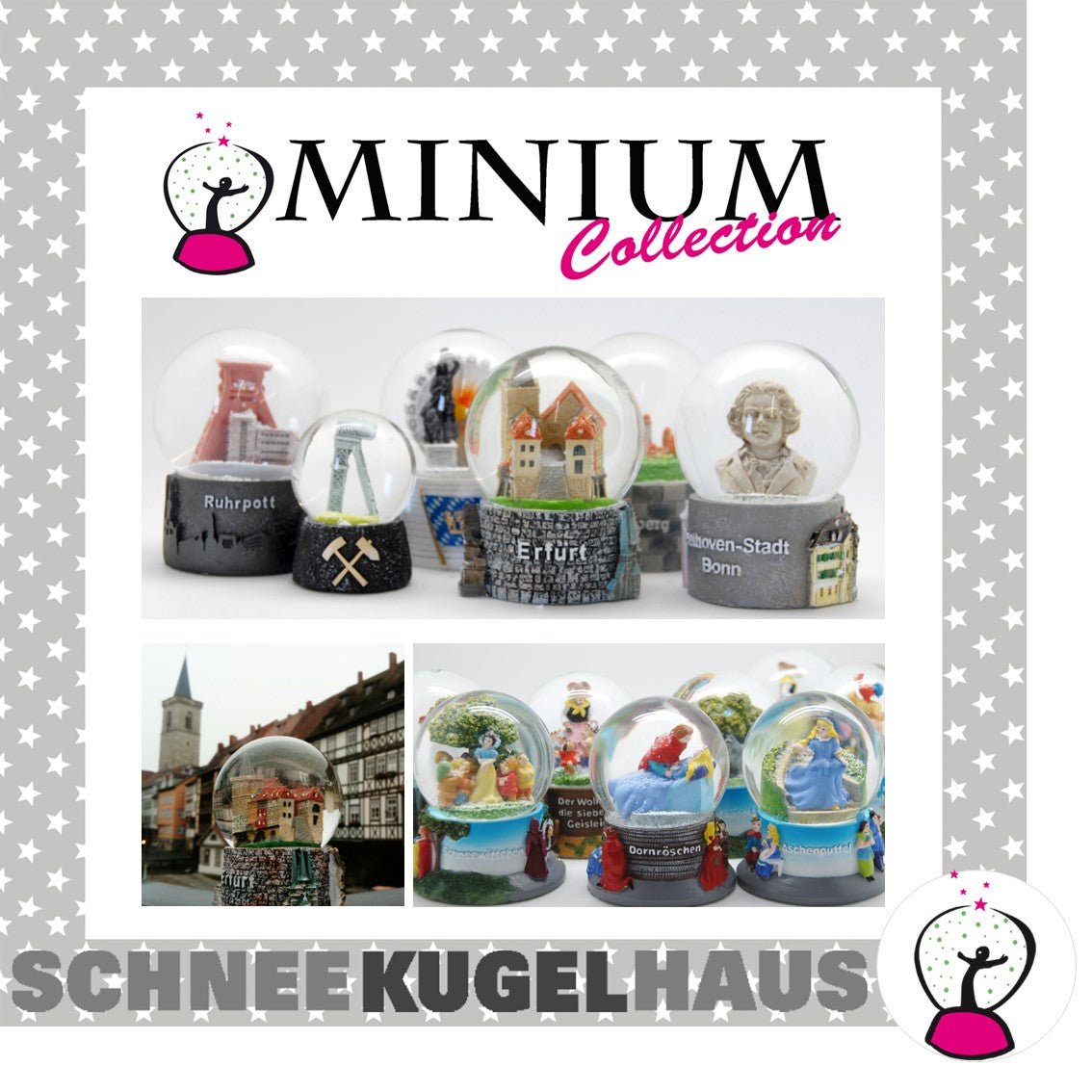 Souvenir Schneekugel München Skyline 80mm - Schneekugelhaus
