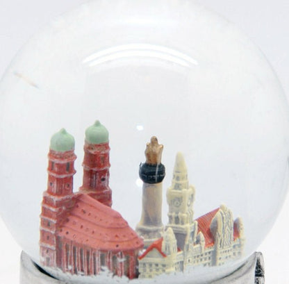 Souvenir Schneekugel München Skyline 80mm - Luftblase - Schneekugelhaus