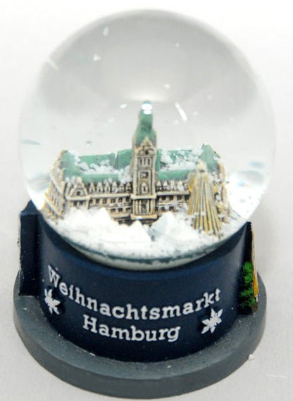 Souvenir Schneekugel Weihnachtsmarkt Hamburg - Luftblase - Schneekugelhaus
