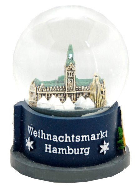 Souvenir Schneekugel Weihnachtsmarkt Hamburg - Luftblase - Schneekugelhaus