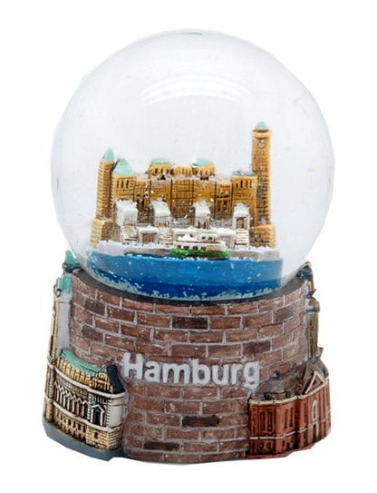 Souvenirschneekugel Hamburg Landungsbrücken - Luftblase - Schneekugelhaus