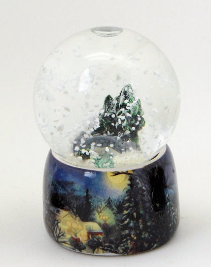 Süßes 2er Set Mini-Schneekugeln Winterlandschaft - Schneekugelhaus